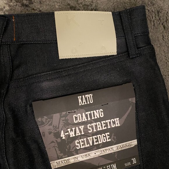HIROSHI KATO The Pen Slim - Coated Indigo Raw 14oz Selvedge - 30x30 NWT - Picture 3 of 4
